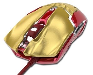 E-Blue Myš IRON MAN ARMOR EMS610, zlatá bílé podsvícení